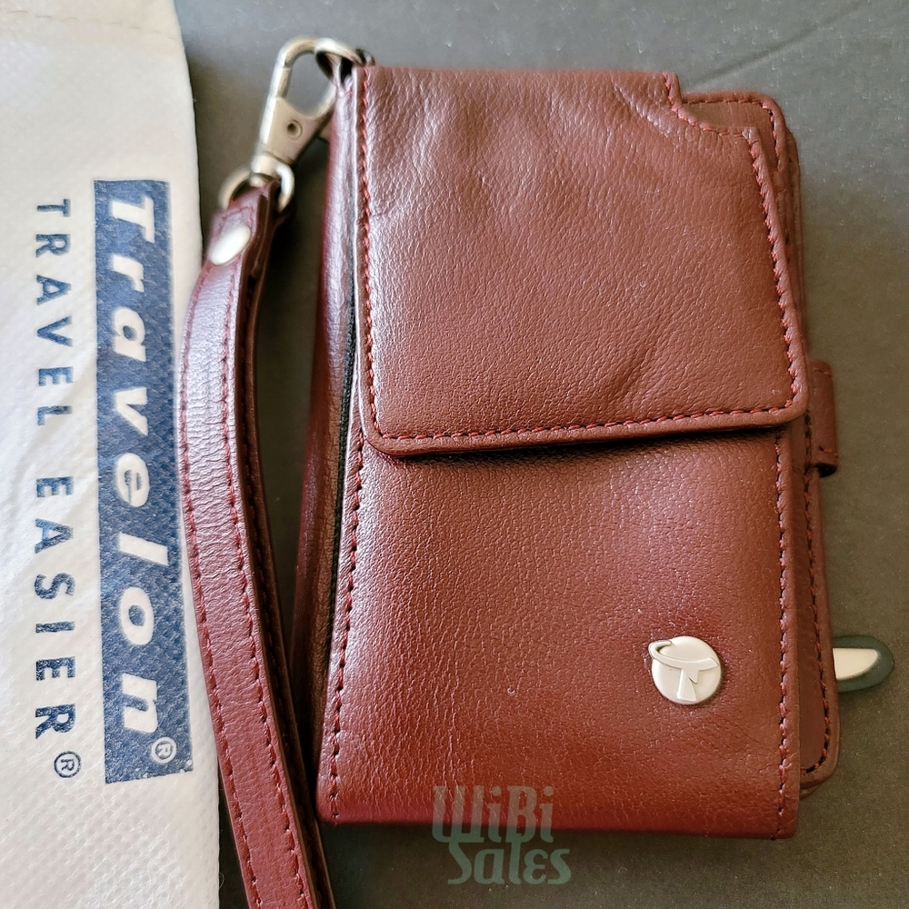 Travelon Wallet Women's Small Compact Bifold Luxury Leather Pocket Wallet NWOT